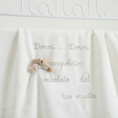 Copertina carrozzina estiva Tato Ecru Nanan in cotone per neonato