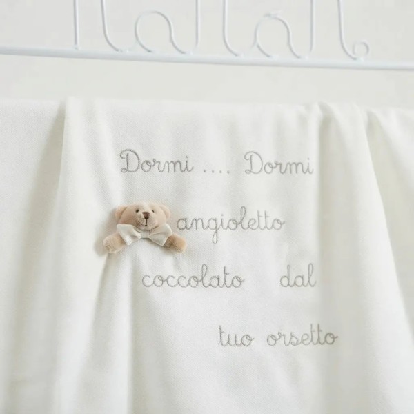 Copertina carrozzina estiva Tato Ecru Nanan in cotone per neonato