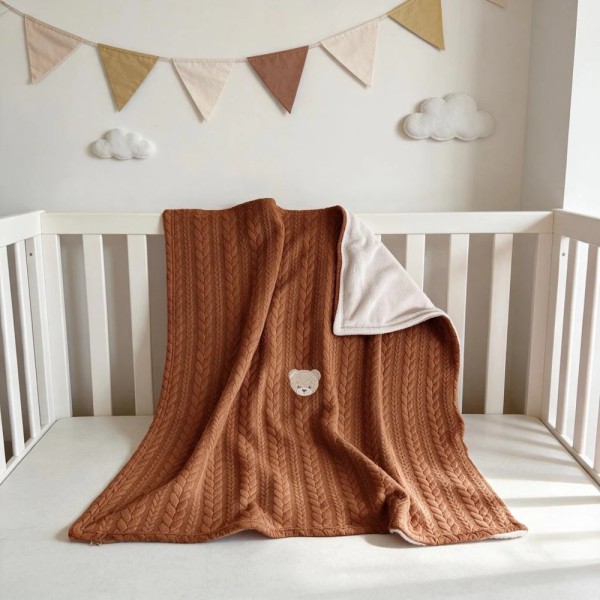 Coperta Treccia - Sherpa Teddy Coccolissimi per Culla e Lettino