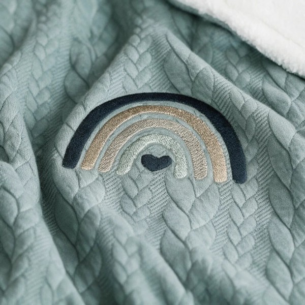 Coperta Treccia Sherpa Rainbow Coccolissimi per Culla e Lettino