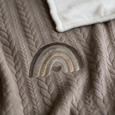 Coperta Treccia Sherpa Rainbow Coccolissimi per Culla e Lettino