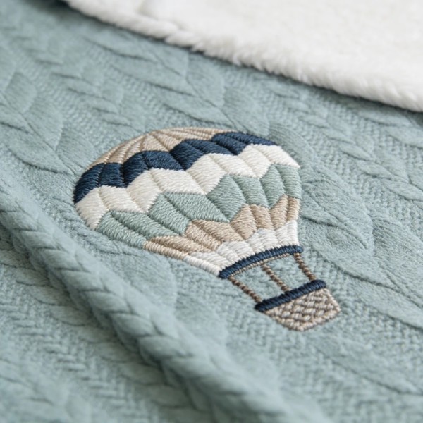Coperta Treccia Sherpa Balloon Coccolissimi per Culla e Lettino