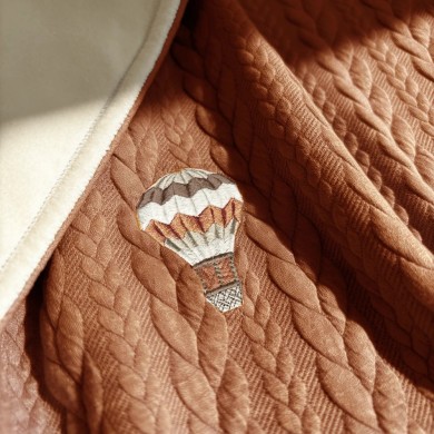 Coperta Treccia Sherpa Balloon Coccolissimi per Culla e Lettino