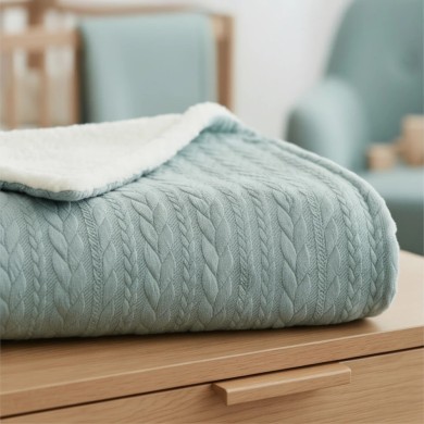 Coperta Treccia Sherpa Coccolissimi Linear per Culla e Lettino