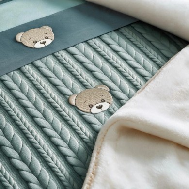 Coordinato Treccia Sherpa Teddy Coccolissimi – Set Carrozzina
