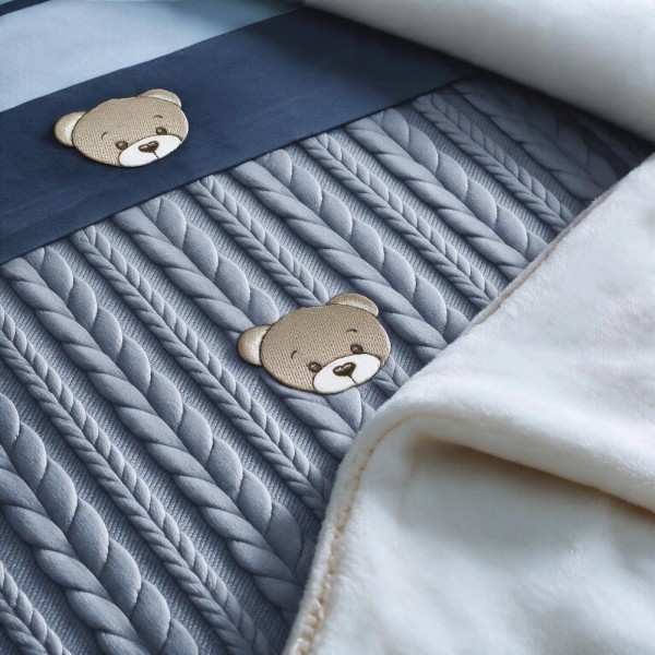 Coordinato Treccia Sherpa Teddy Coccolissimi – Set Carrozzina