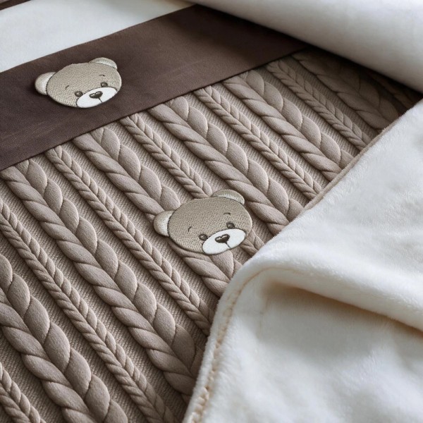Coordinato Treccia Sherpa Teddy Coccolissimi – Set Carrozzina