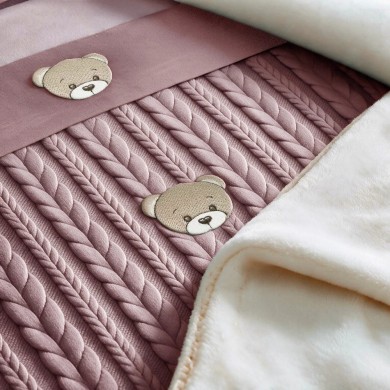 Coordinato Treccia Sherpa Teddy Coccolissimi – Set Carrozzina