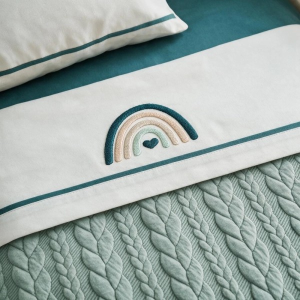 Coordinato Treccia Sherpa Rainbow Coccolissimi – Set Carrozzina
