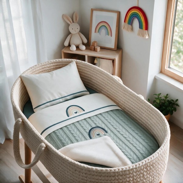 Coordinato Treccia Sherpa Rainbow Coccolissimi – Set Carrozzina