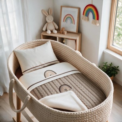 Coordinato Treccia Sherpa Rainbow Coccolissimi – Set Carrozzina