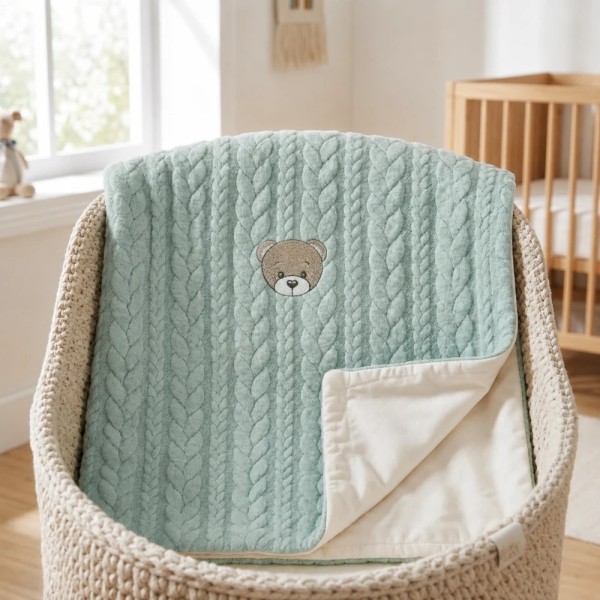 Coperta Treccia Bamboo Teddy Coccolissimi – Coperta Neonato