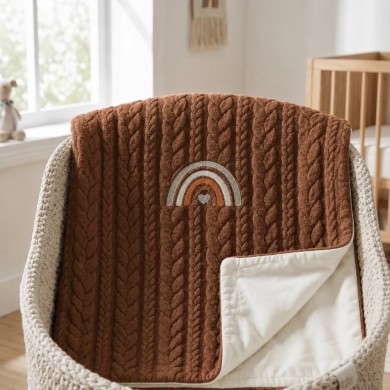 Coperta Treccia Bamboo Rainbow Coccolissimi – Coperta culla e lettino