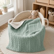 Coperta Treccia Bamboo Linear Coccolissimi – Coperta Neonato