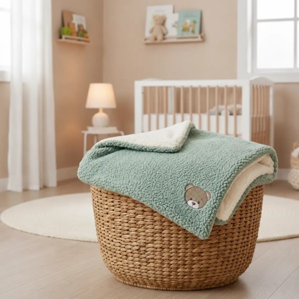 Coperta Fluffy Sherpa Teddy Coccolissimi Coperta carrozzina e lettino