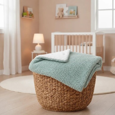 Coperta Fluffy Sherpa Linear Coccolissimi | Coperta neonato Made
