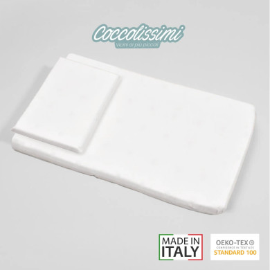Set materassino e guanciale sfoderabile per culla fiancoletto universale Coccolissimi