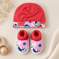 Set Cappellino e Babbucce Neonato Palla Pallina 100% Cotone
