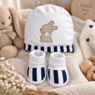 Set Cappellino e Babbucce Neonato Palla Pallina in 100% cotone