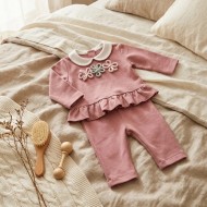 Completo 2 Pezzi Neonato Flowers Filo Cotone 0/1 Mesi
