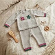 Completo 2 Pezzi Neonato Flowers Filo Cotone 0/1 Mesi