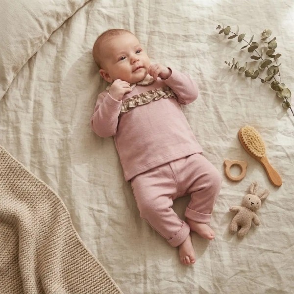 Completo 2 Pezzi in Felpa 100% Cotone per Neonata - Coccolissimi Chic