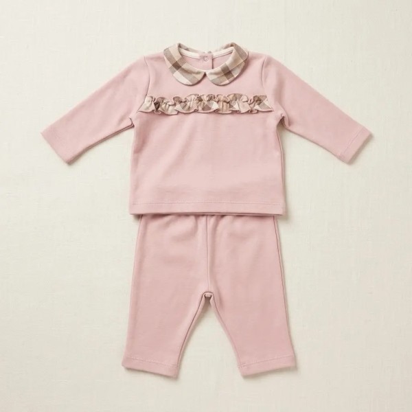 Completo 2 Pezzi in Felpa 100% Cotone per Neonata - Coccolissimi Chic