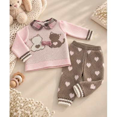 Completo 2 Pezzi Neonato Filo 100% Cotone 52 cm