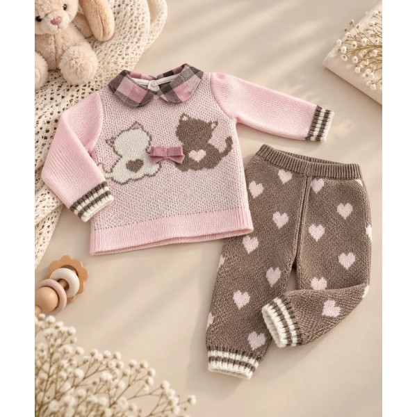 Completo 2 Pezzi Neonato Filo 100% Cotone 52 cm