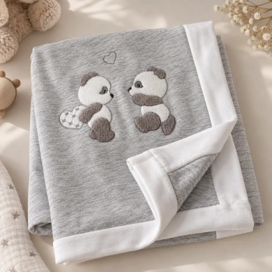 Coperta in Jersey 100% Cotone per Carrozzina Palla Pallina Pandino
