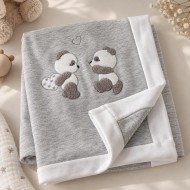 Coperta in Jersey 100% Cotone per Carrozzina Palla Pallina Pandino