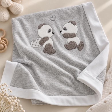 Coperta in Jersey 100% Cotone per Carrozzina Palla Pallina Pandino