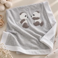 Coperta in Jersey 100% Cotone per Carrozzina Palla Pallina Pandino