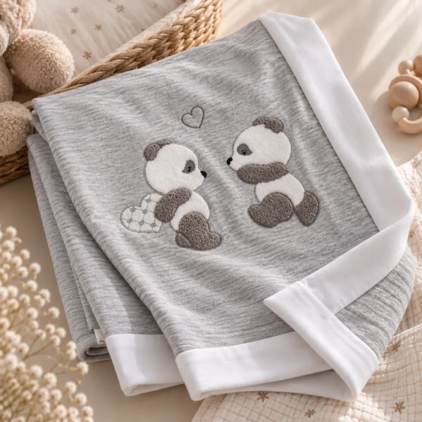 Coperta in Jersey 100% Cotone per Carrozzina Palla Pallina Pandino