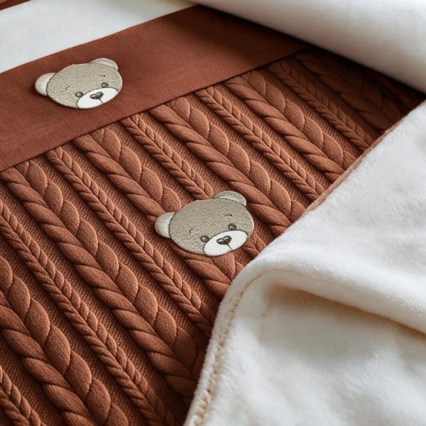 Coordinato Treccia Sherpa Teddy Coccolissimi – Set Carrozzina