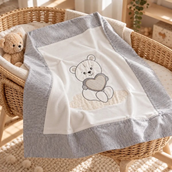 Coperta in jersey per carrozzina Teddy Innamorato