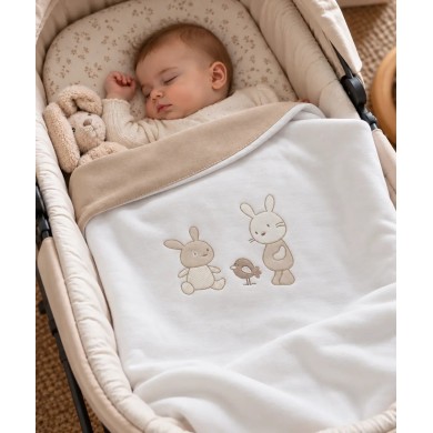 Copertina carrozzina Little Farm 70x90 cm in jersey 100% cotone
