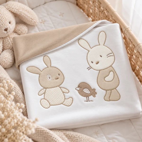 Copertina carrozzina Little Farm 70x90 cm in jersey 100% cotone