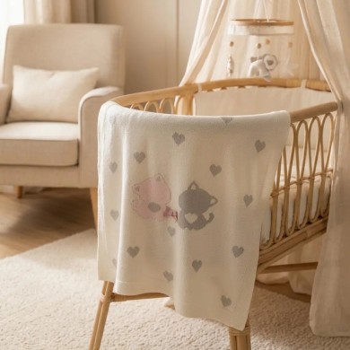 Coperta in Filo Gattine Palla Pallina | Lana Neonato
