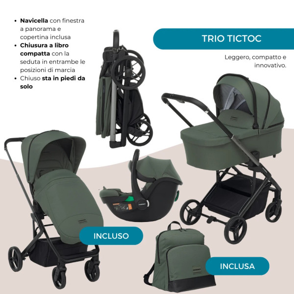 Kit Comfort: trio tic to, sdraietta e seggiolone pappa