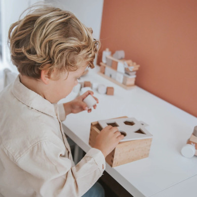 Scatola Forme Geometriche a Incastro in Legno di Faggio Certificato FSC