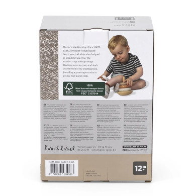 Torre anelli impilabili in legno per bambini – Label Label