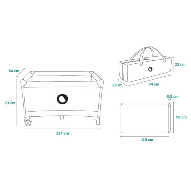 Lettino da viaggio trasformabile in box 2in1 modello Stefi - Lionelo