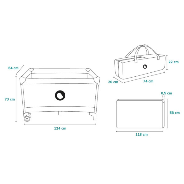 Lettino da viaggio trasformabile in box 2in1 modello Stefi - Lionelo