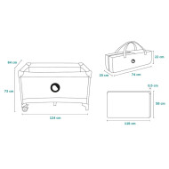 Lettino da viaggio trasformabile in box 2in1 modello Stefi - Lionelo