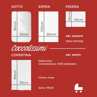 Copertina Pellicciotto e Lenzuola carrozzina Winter Trudy Coccolissimi