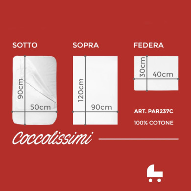 Set lenzuolino in cotone per carrozzina ricamato Trudy Coccolissimi