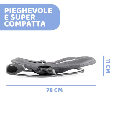 Sdraietta e prima sedia 2 in 1 reclinabile con barra gioco Hooplà Chic