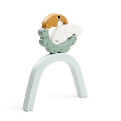 Giocattolo montessoriano Tunnel impilabile in legno per bambini 12m+