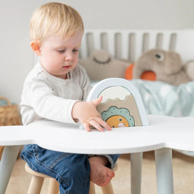 Giocattolo montessoriano Tunnel impilabile in legno per bambini 12m+